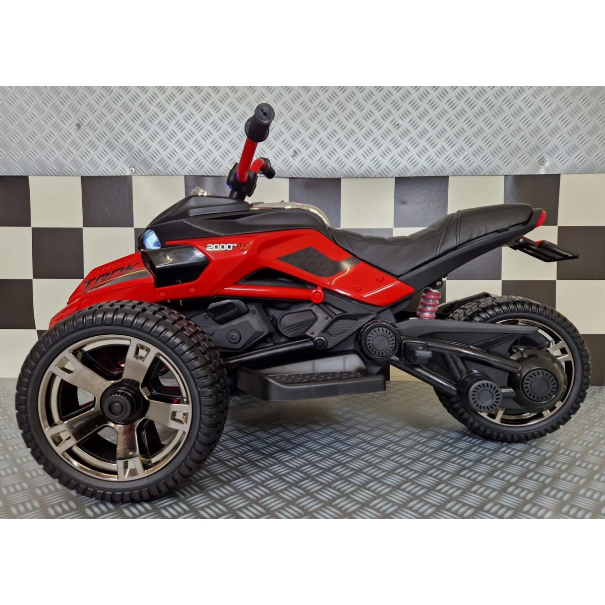 Moto Elettrica per Bambini Spyder a Batteria Motocicletta 3 Ruote Rosso