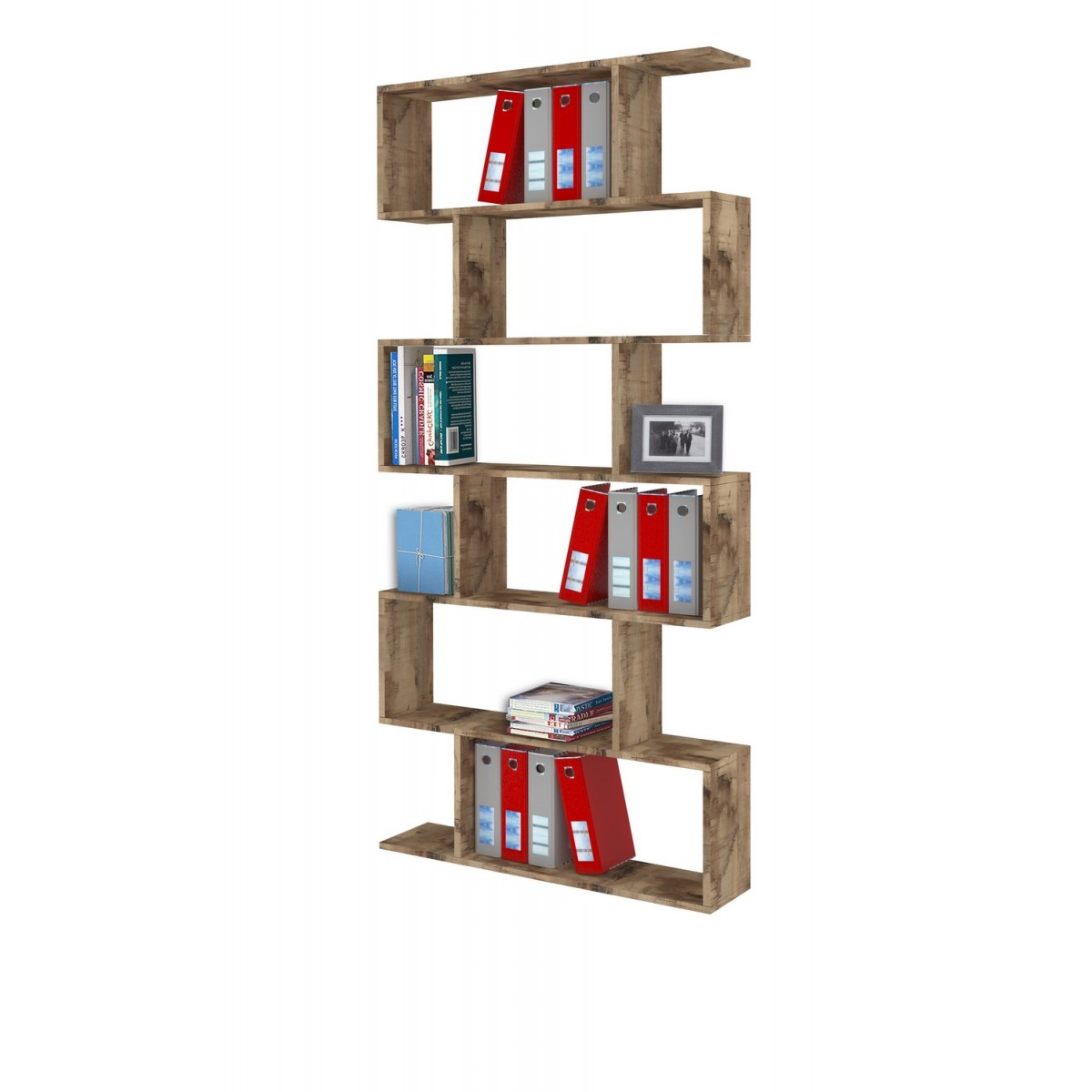 Libreria stretta con anta in legno da ufficio e cameretta arredamento Made  in Italy 