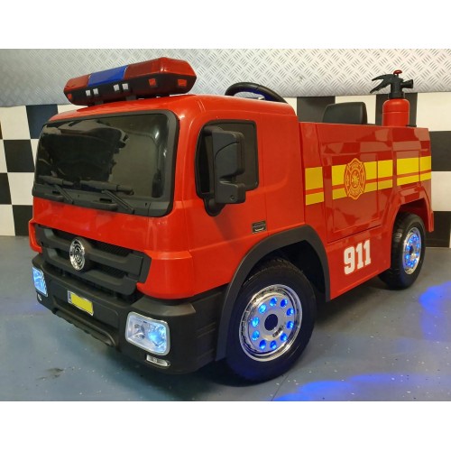 Camioncino dei Pompieri per Bambini 12V con Telecomando e Lampeggianti