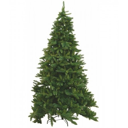 Albero di Natale Folto in PVC Verde 210 cm Realistico con Base a Croce