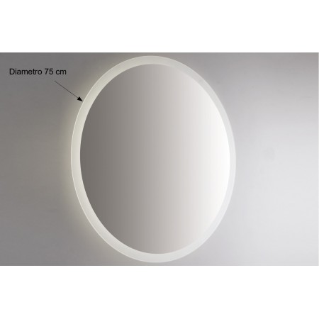Specchio Rotondo Retroilluminato Led 75 cm da Parete per Bagno Decorativo