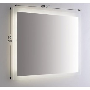 Specchio Rettangolare Moderno 100x70 da Bagno con Fasce Illuminate