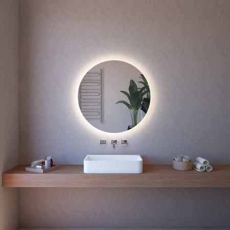 Specchio Rotondo 85 cm Moderno Illuminazione Perimetrale Led per Bagno