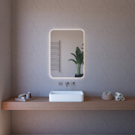 Specchio Rettangolare da Bagno 80x120 con Illuminazione Perimetrale a Led