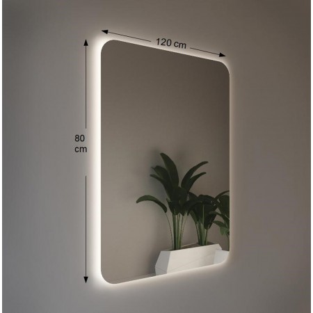 Specchio Rettangolare da Bagno 80x120 con Illuminazione Perimetrale a Led
