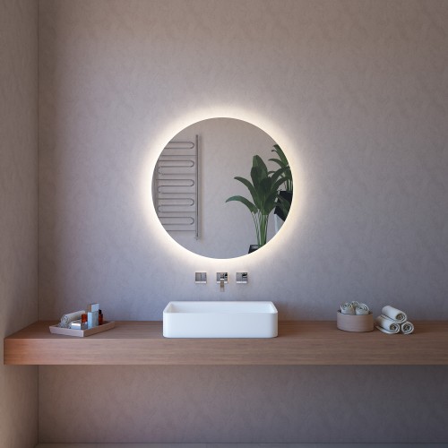 Specchio Rotondo Illuminazione 110 cm Moderno per Bagno Perimetrale Led