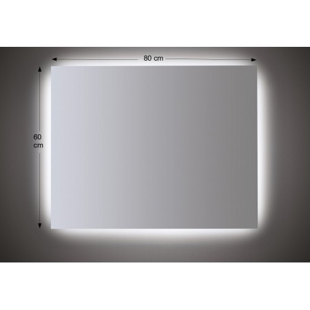 Specchio Moderno con Illuminazione a Led Rettangolare 80x60 da Bagno