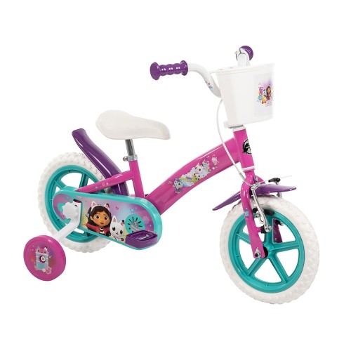 Bicicletta da Bambino Gabby Dollhouse Ruota 12 Pollici Bici con Rotelle