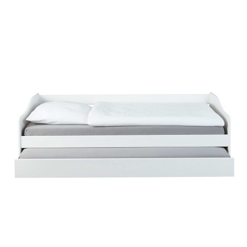 Letto Singolo Bianco Salvaspazio Mobile con Cassettone Estraibile 90x200