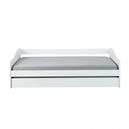 Letto Singolo Bianco Salvaspazio Mobile con Cassettone Estraibile 90x200