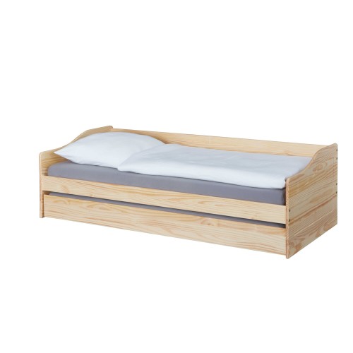 Letto Singolo in Legno Salvaspazio con Cassettone Estraibile 90x200