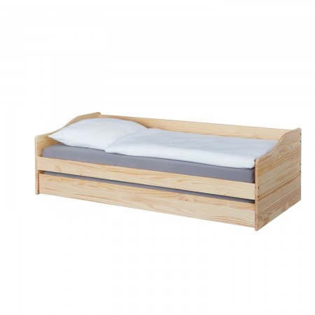 Letto Singolo in Legno Salvaspazio con Cassettone Estraibile 90x200