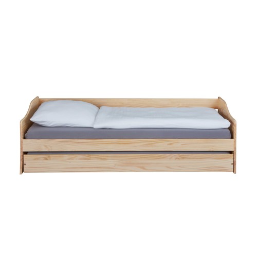 Letto Singolo in Legno Salvaspazio con Cassettone Estraibile 90x200