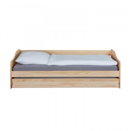 Letto Singolo in Legno Salvaspazio con Cassettone Estraibile 90x200