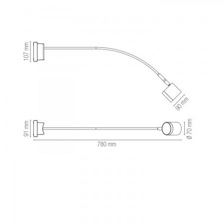 Faretto da Esterno Intec con Struttura Flessibile Applique Orientabile