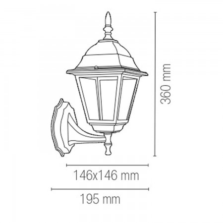 Lanterna a Muro Elegante Applique da Esterno Punto Luce per Giardino