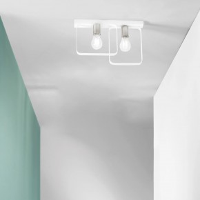 Plafoniera a Soffitto Bianca Intec Lampadina E27 Lampada a 2 Punti Luce 2