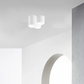 Plafoniera in Gesso Verniciabile 3 Punti Luce da Soffitto Faretto Bianco 2