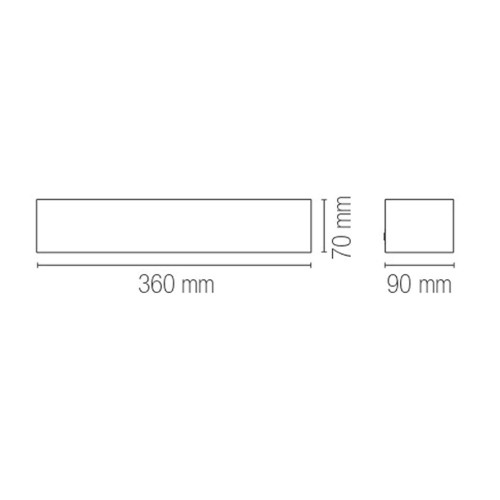 Lampada a Muro Applique Rettangolare Cemento Luce da Parete Interno