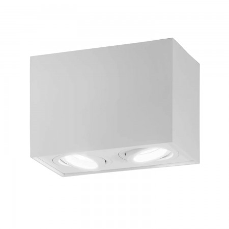 Lampada in Alluminio Intec da Soffitto 2 Punti Luce Orientabili Bianco