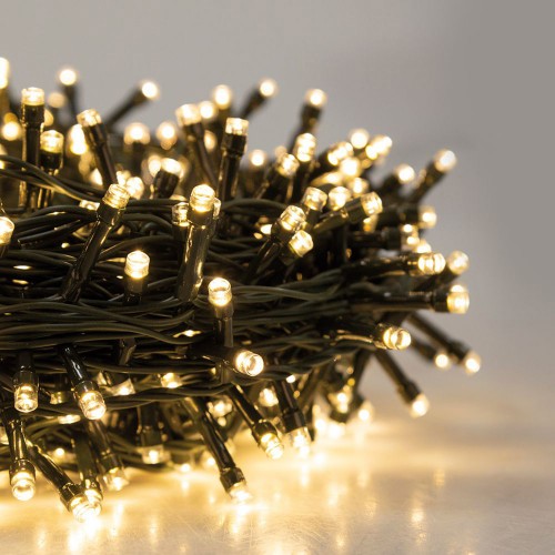 Lucine di Natale Filo di 13,5 mt Decorazione con 300 Led Luce Bianco Caldo