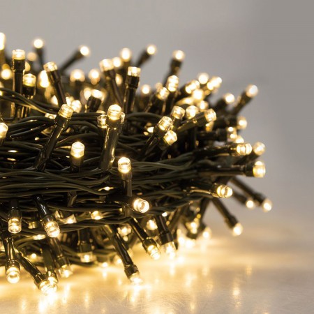 Lucine di Natale 8 mt Decorazione con Luce Bianco Caldo con 180 Led