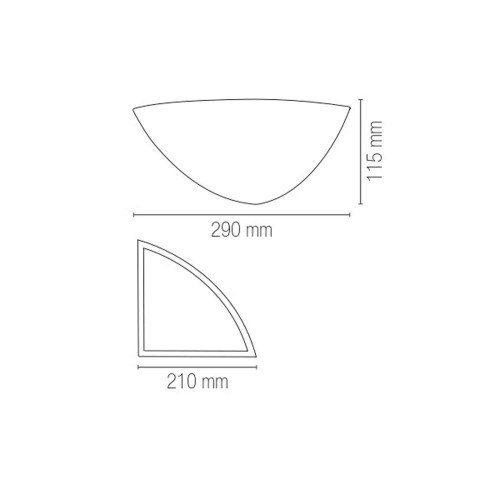 Applique Angolare in Gesso Bianco Verniciabile Luce da Parete Intec