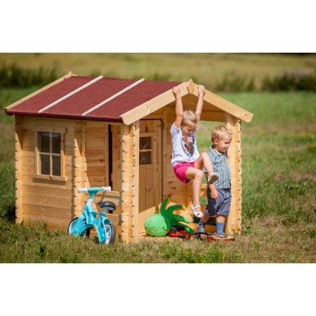 Casetta per Bambini Timbela con Veranda da Giardino in Legno di Pino
