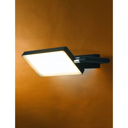 Lampada Orientabile a Muro Intec Applique Nera da Interno Regolabile a LED