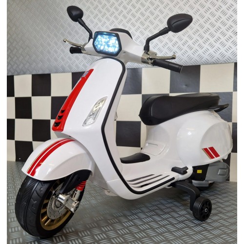 Scooter Vespa Sprint Moto Elettrica per Bambini a Batteria Motorino Bianco