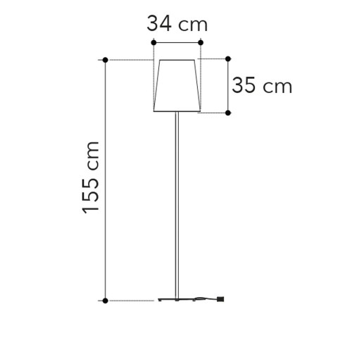 Lampada Moderna in Metallo Bianco Piantana con Paralume in Tessuto