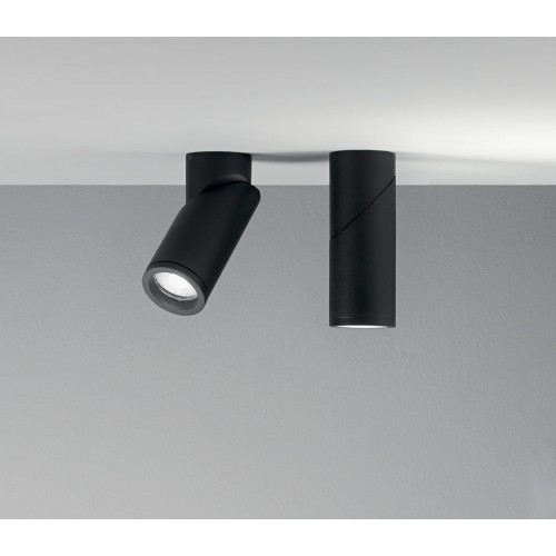 Lampada Faretto Nero Orientabile Luce da Soffitto Plafoniera Rotonda