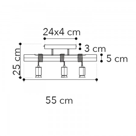 Plafoniera in Legno e Metallo Lampada a Soffitto Luce Design Moderno