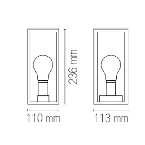 Lanterna da Parete Intec per Esterno Design Moderno Luce a Muro Giardino