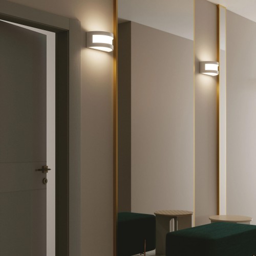 Luce da Parete Intec Lampada a Muro Applique Verniciabile in Gesso Bianco