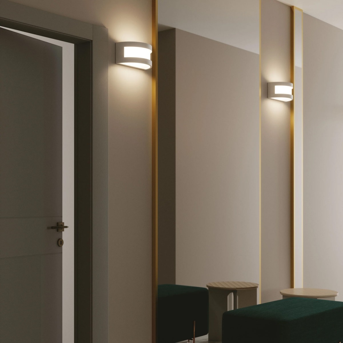 Applique da parete led doppia emissione di luce lampada a muro bianco  rettangolare design moderno per