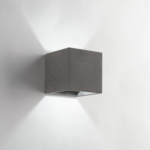 Applique Punto Luce Quadrato Lampada da Parete Cemento Biemissione