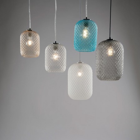 Luce in Vetro Cristallo Bianco Lampadario a Sospensione Elegante da Interno