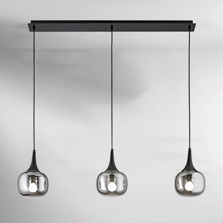 Luce a Sospensione Lampada a Soffitto con 3 Diffusori in Vetro Elegante