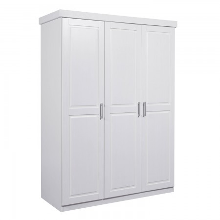 Armadio tre 3 Ante in Legno Mobile Guardaroba Bianco per Camera da Letto
