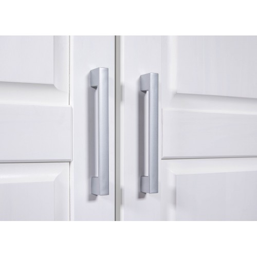 Armadio tre 3 Ante in Legno Mobile Guardaroba Bianco per Camera da Letto