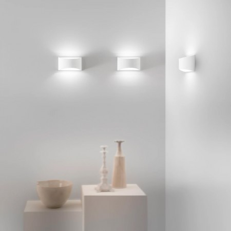 Applique a Muro Verniciabile in Gesso Bianco Lampada da Parete Interno