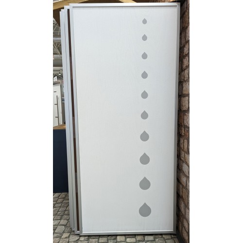Pannello per Porta Blindata Bianco con Inserti a Goccia Grigio da Esterno