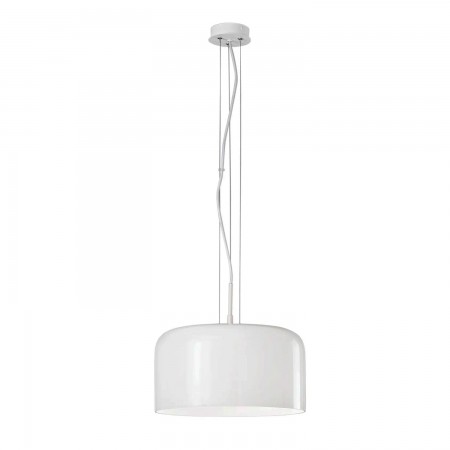 Luce in Vetro Soffiato Bianco Lampadario a Sospensione Elegante da Interno
