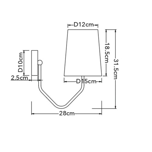 Applique Moderna in Metallo Lampada da Parete per Interno Luce E14