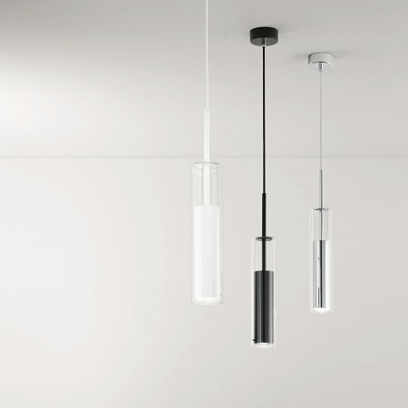 Lampadario dal Design Moderno Lampada Nera a Sospensione da Interno