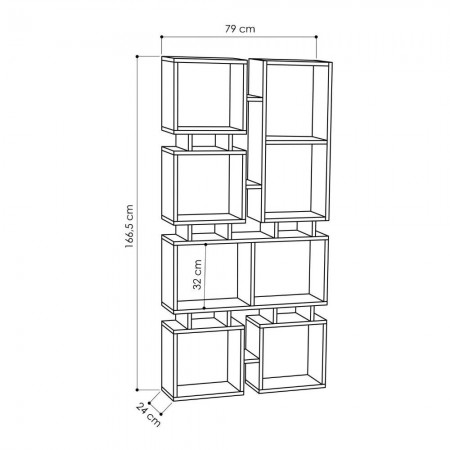 Libreria Antracite Moderna Design a Cubi per Arredamento Salone