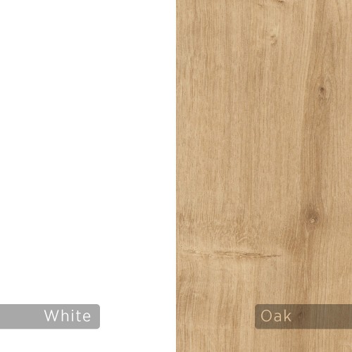 Tavolo Scrivania 140 con Libreria Rovere Bianco in Legno per Ufficio