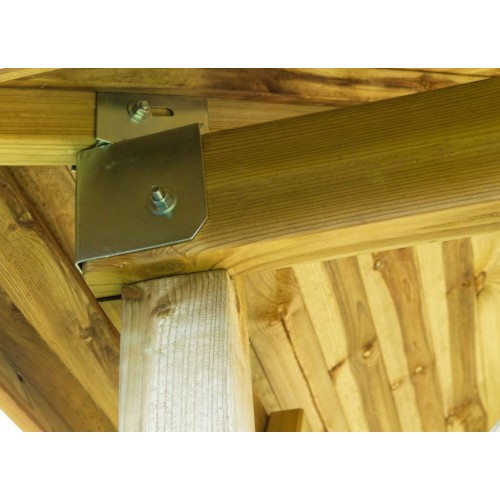 Pergola En Bois Massif Traité 3x3m Avec Toit Amovible - Couleur Vert Clair, Neuve, à Monter