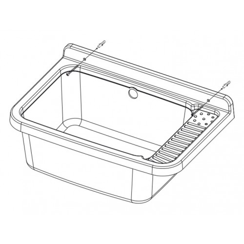 Pilozzo Lavabo in Resina 59x39x28 cm da Esterno Sifone e Kit Montaggio